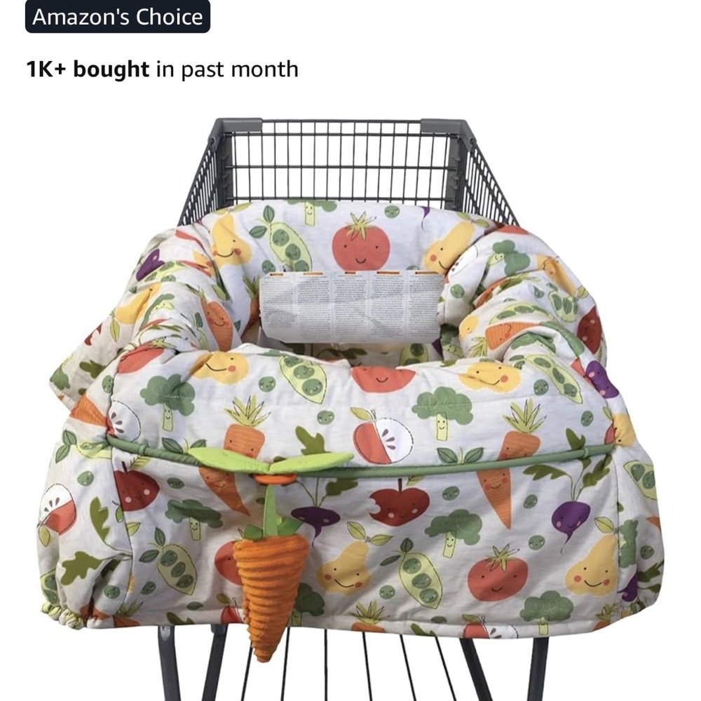 Colorful Shopping Cart Cover with Vegetable Print